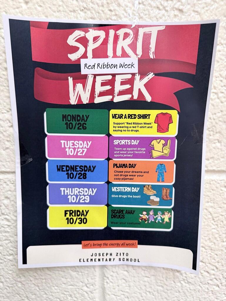 Next week we will be having Spirit week.