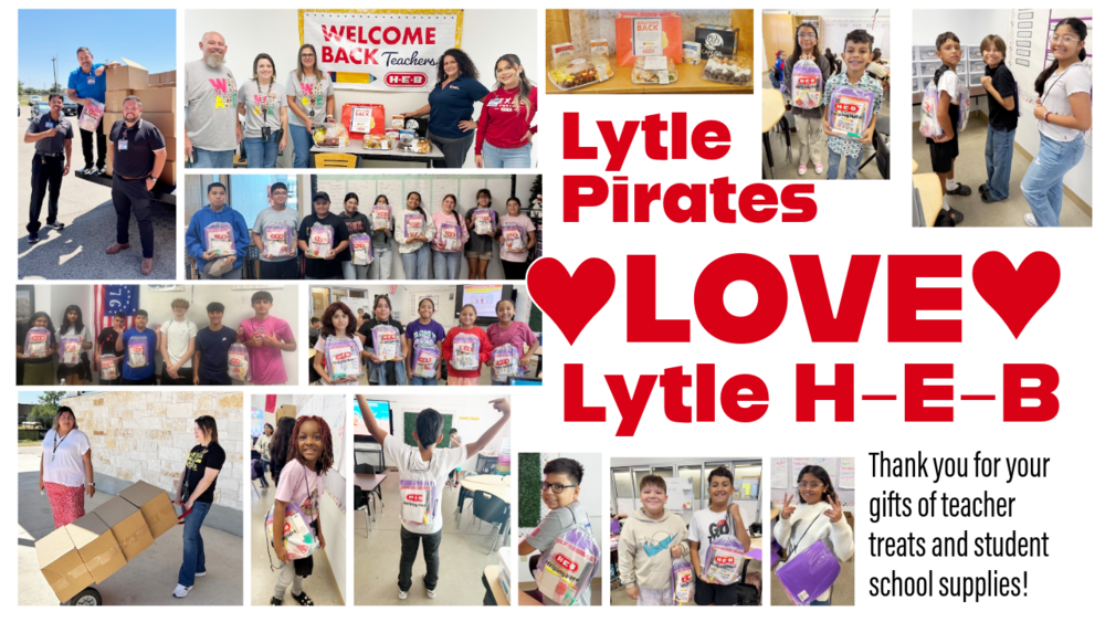 Lytle H-E-B Donates Teacher Treats and Student School Supplies Donations