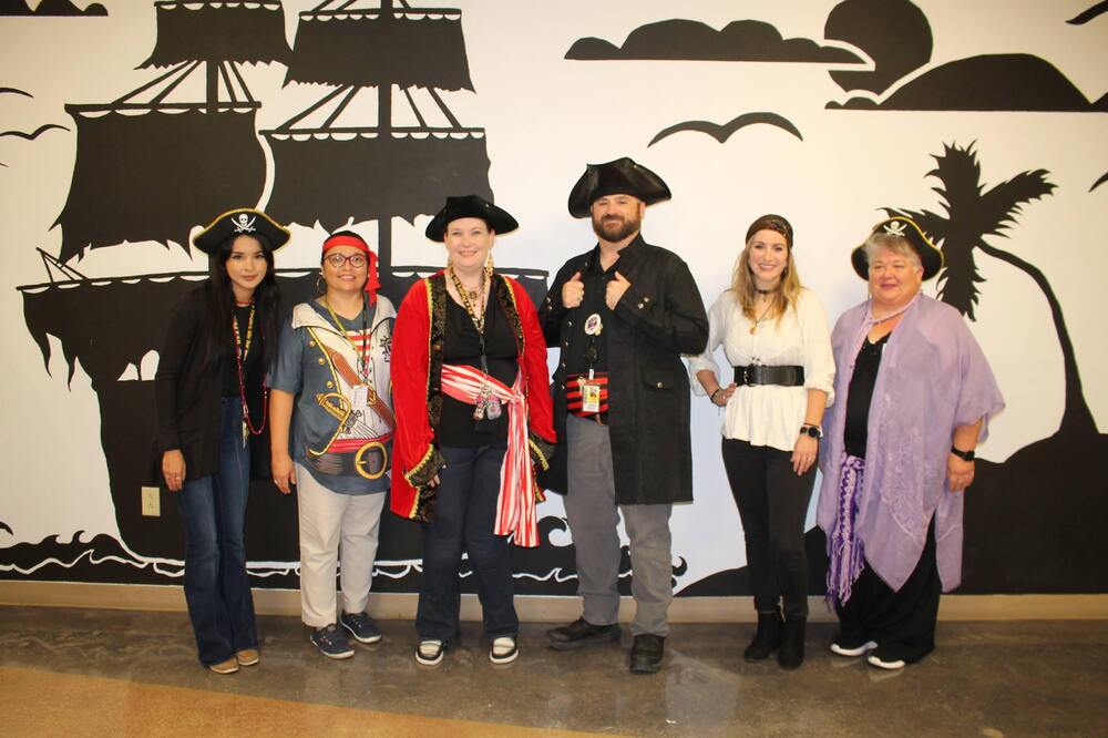 Lytle ISD staff members dressed like pirates