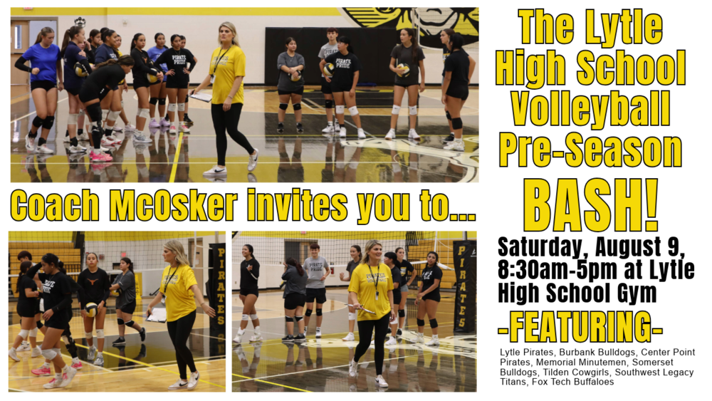 Come to the Volleyball Pre-Season Bash at Lytle High School