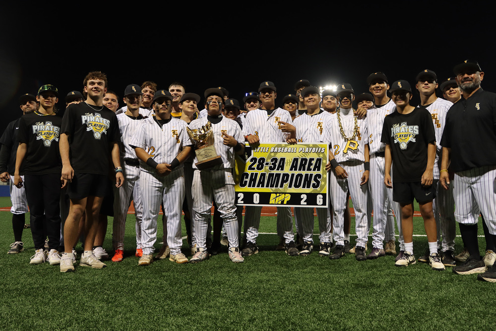 Lytle Baseball team receiving Area Championship Trophy