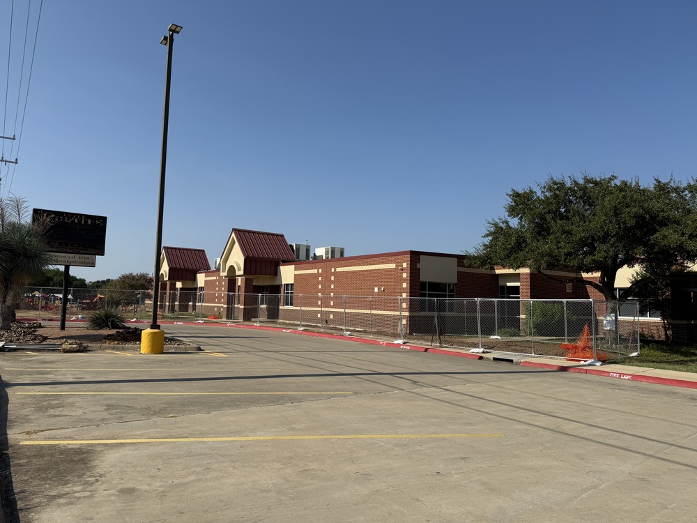 This is an image of the front of the Primary campus showing where construction will take place on the front drive.