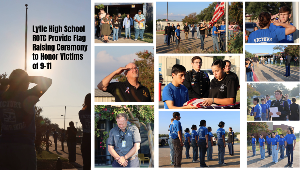 Lytle High School ROTC Provide Flag Raising Ceremony to Honor Victims of 9-11