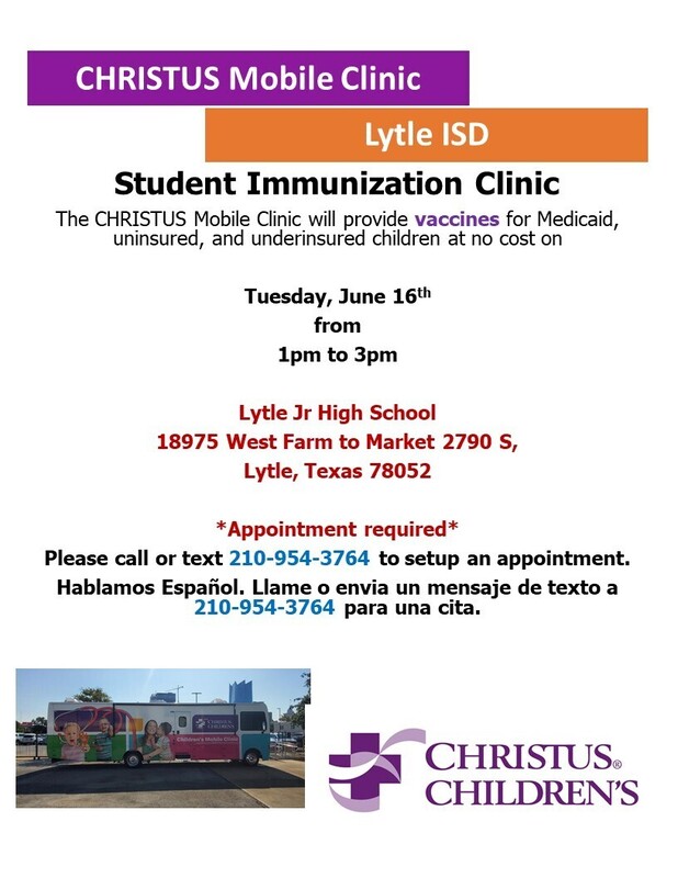 Immunization clinic flyer