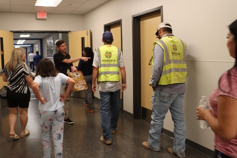 Visitors tour the new Primary addition