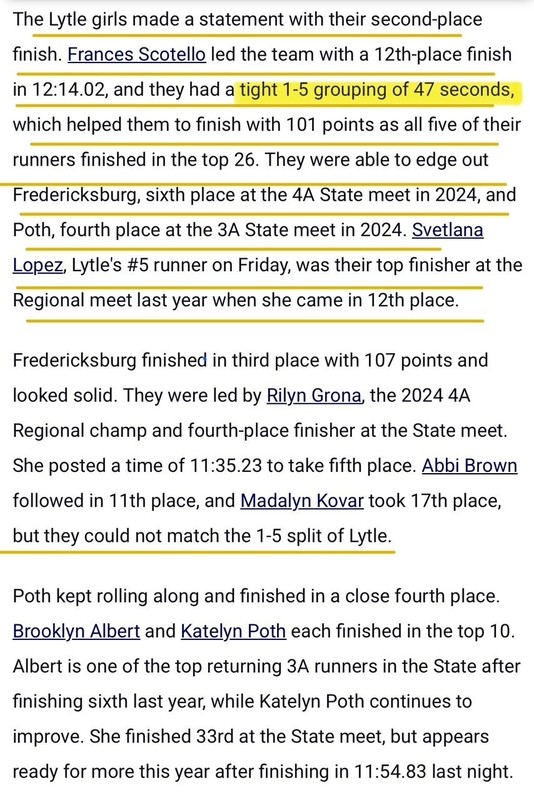 GiTXMileSplit Article about Varsity Girls