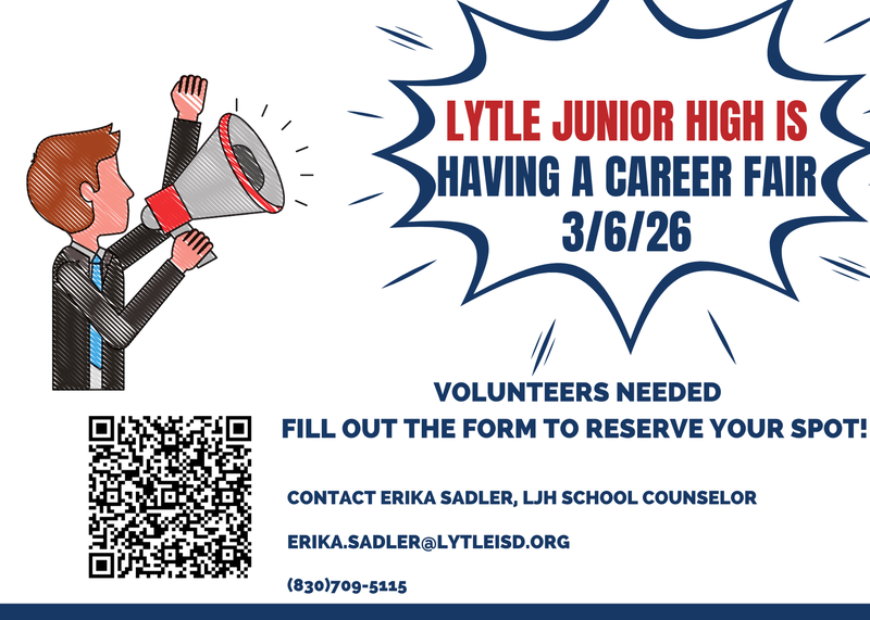 Lytle Junior High Career Fair - Save the Date: March 6, 2026 9am