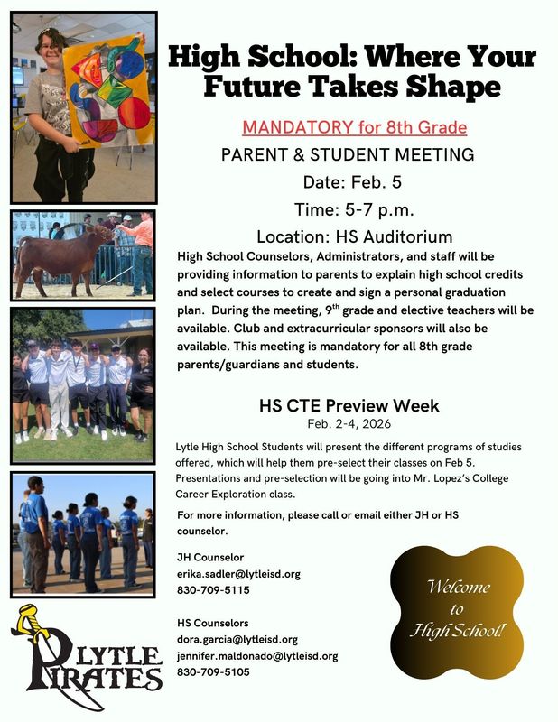 8th Grade Meeting Flier