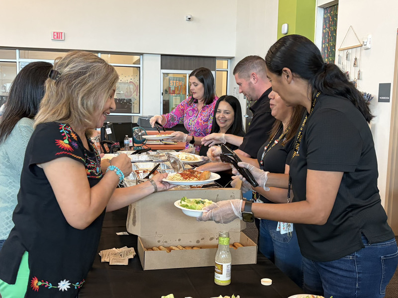 Substitute teachers being served by district administrators