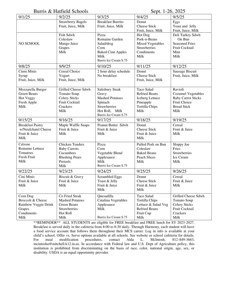 sept menu