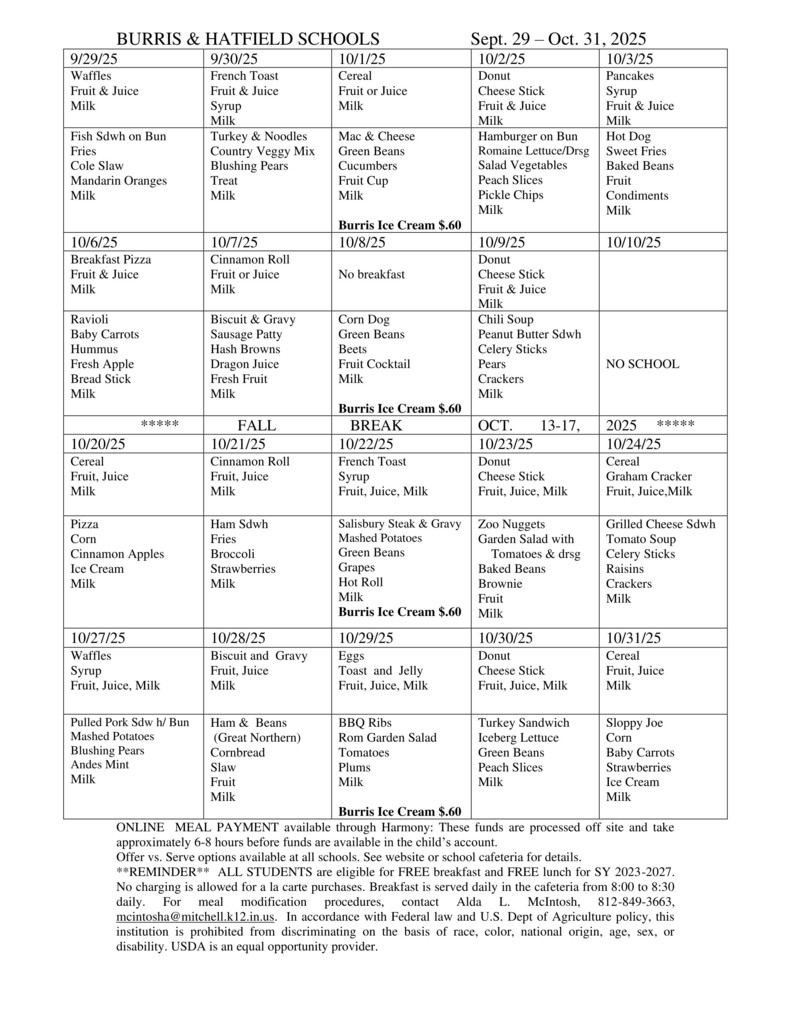menu