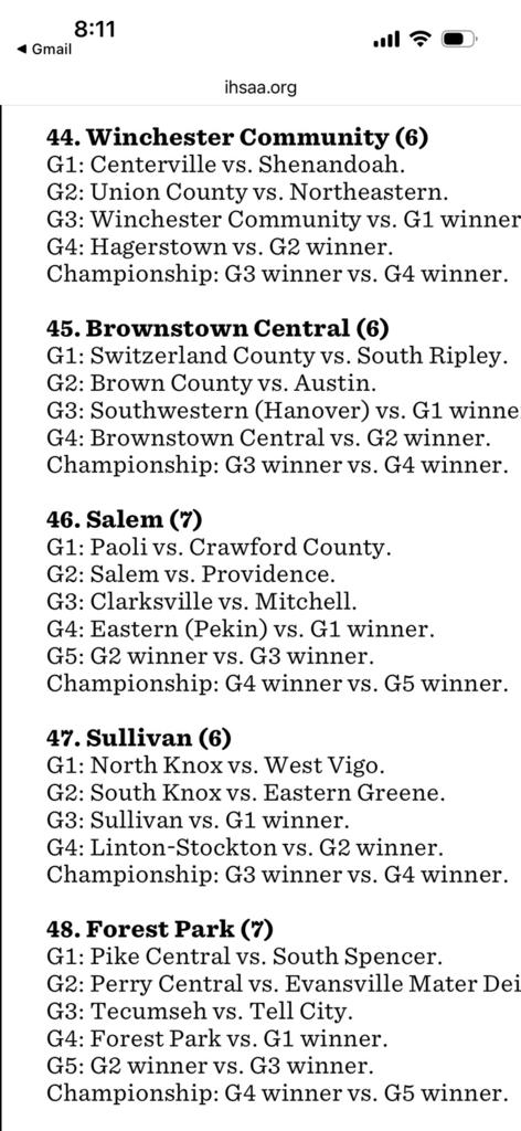 softball sectional