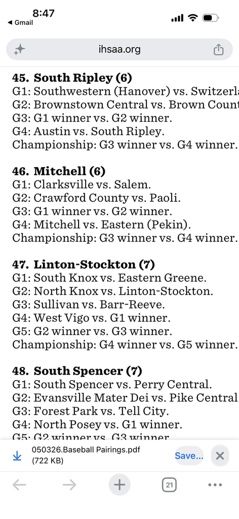 baseball sectional