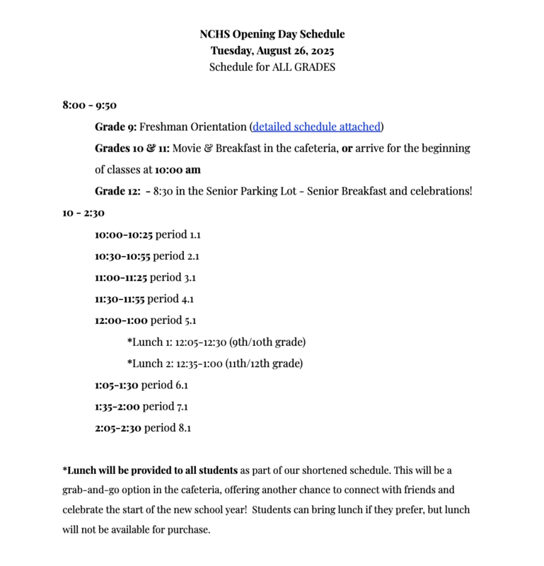 Opening Day Schedule 2025