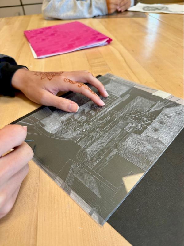 exmaple of printing press artwork while exploring curiosity