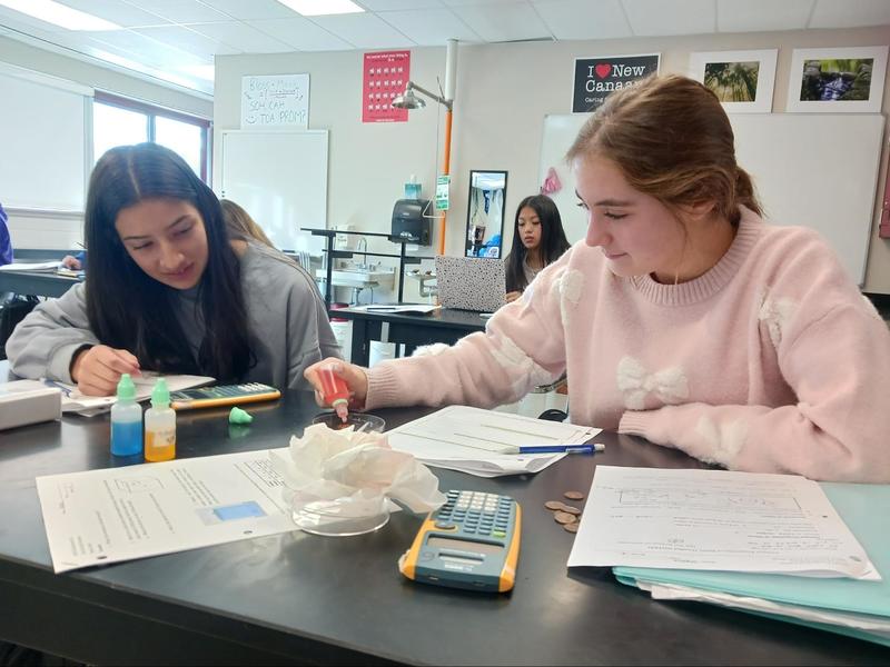 students using science dye in petri dishes while exploring curiosity