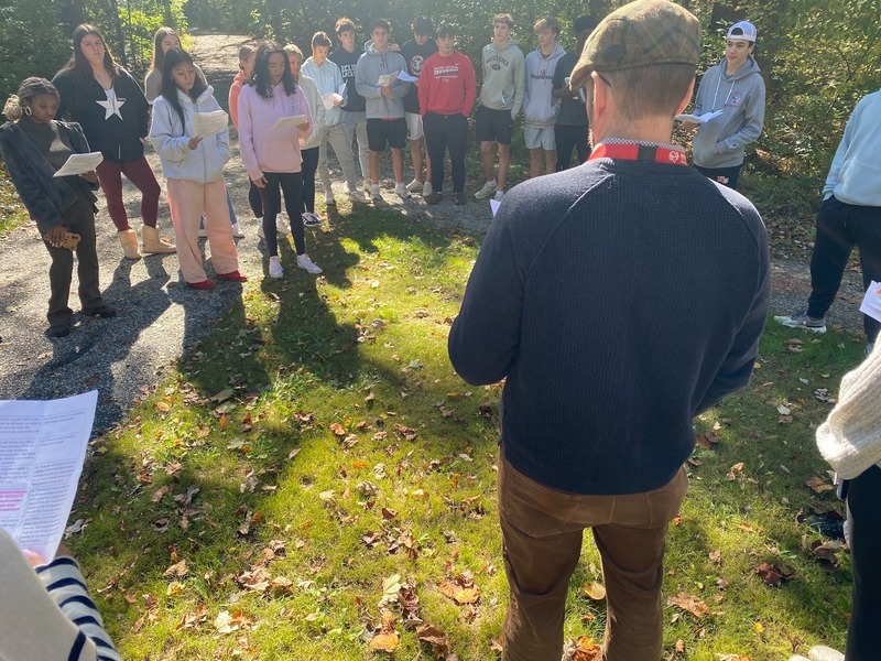 american studies students in outdoor activity while exploring curiosity