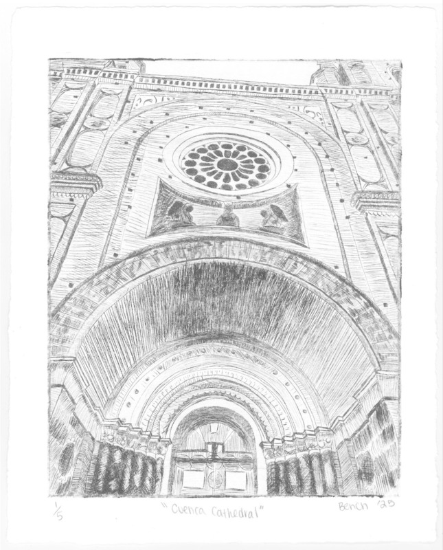 Lucy Bench, Cuenca Cathedral, printmaking