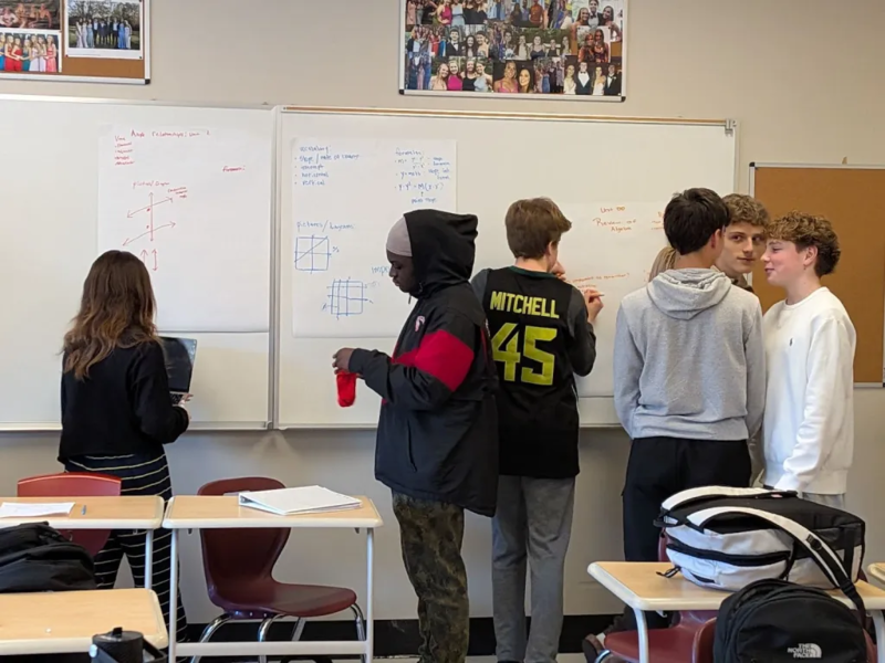 geometry students working