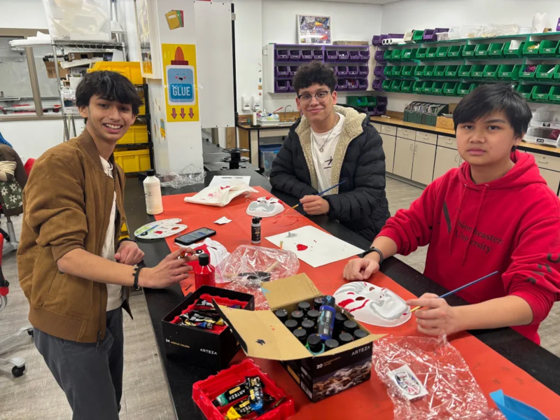 Mandarin students working on project