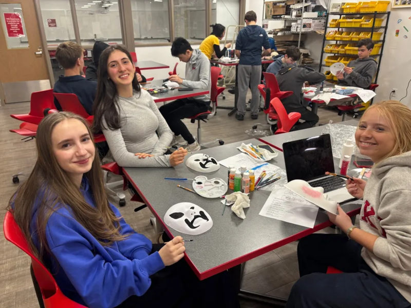 Mandarin students working on project