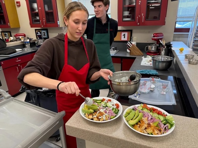 Culinary students working on recipess