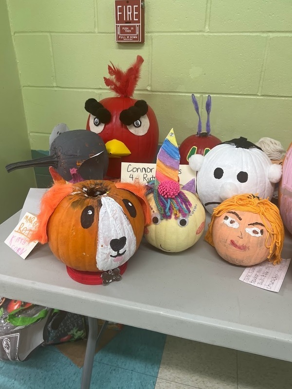 Assortment of book character pumpkins Assortment of book character pumpkins