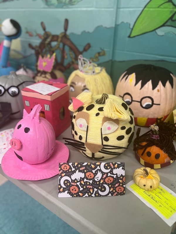 Assortment of book character pumpkins Assortment of book character pumpkins