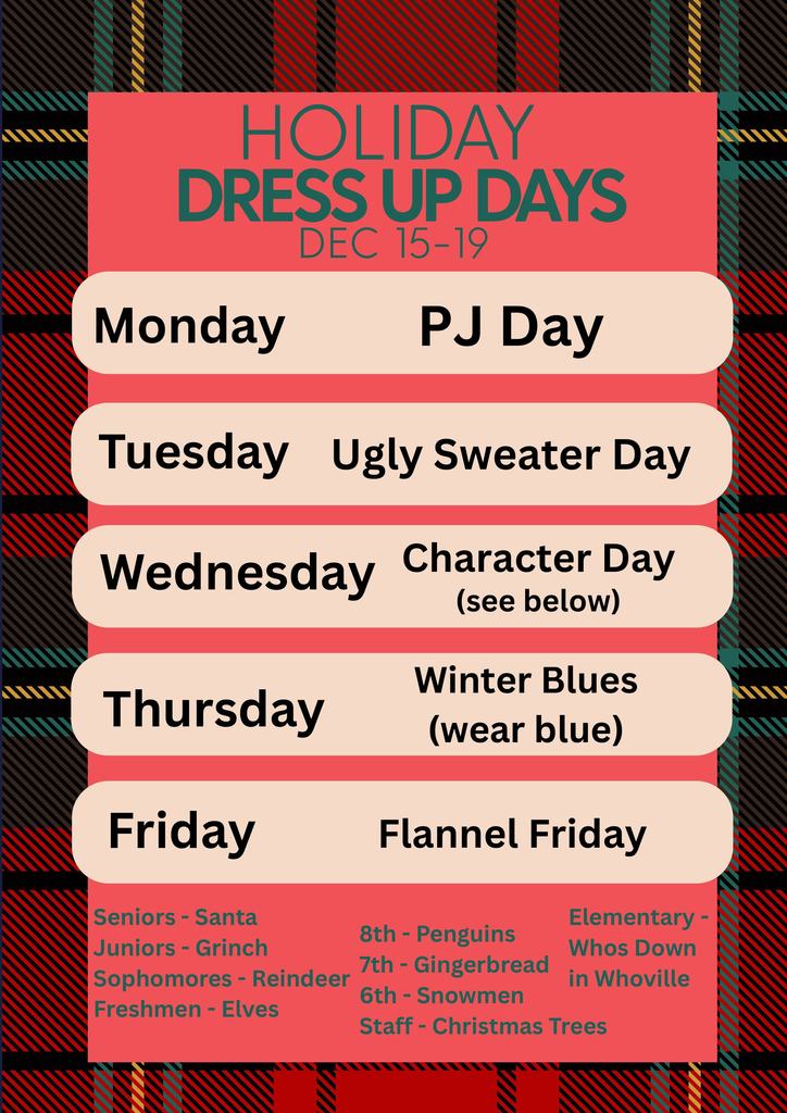 Holiday Dress-up Days