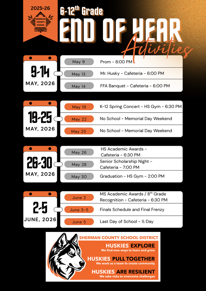 End of year Events Flyer