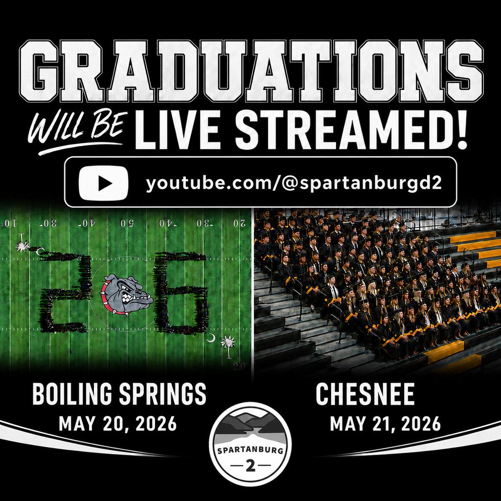 Graduation Ceremonies will be live streamed on our district's YouTube page. 