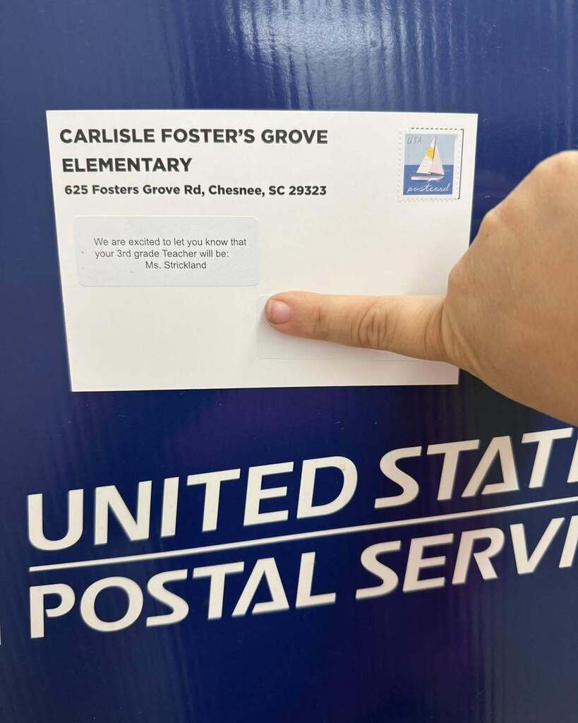 Posts Cards that Are Being Mailed to Students