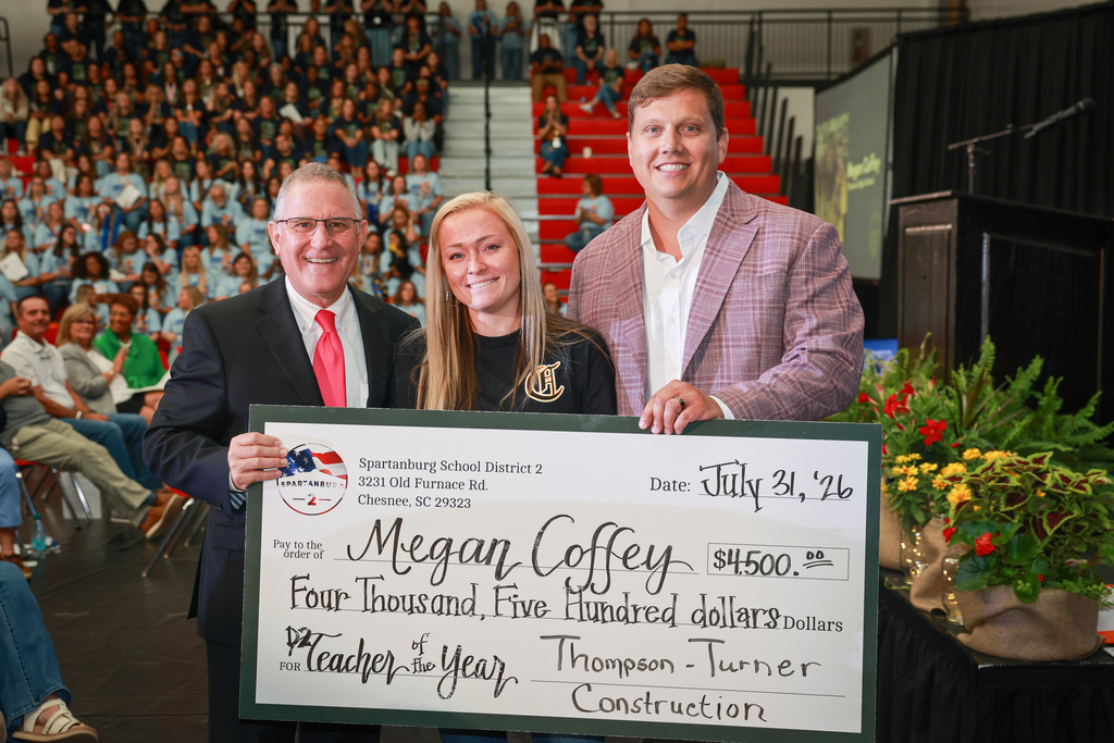 Megan Coffey from Chesnee High School is our 26-27 Teacher of the Year