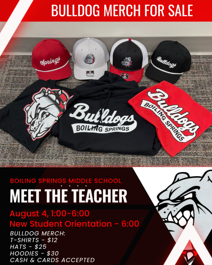Merchandise for sale at BSMS. 