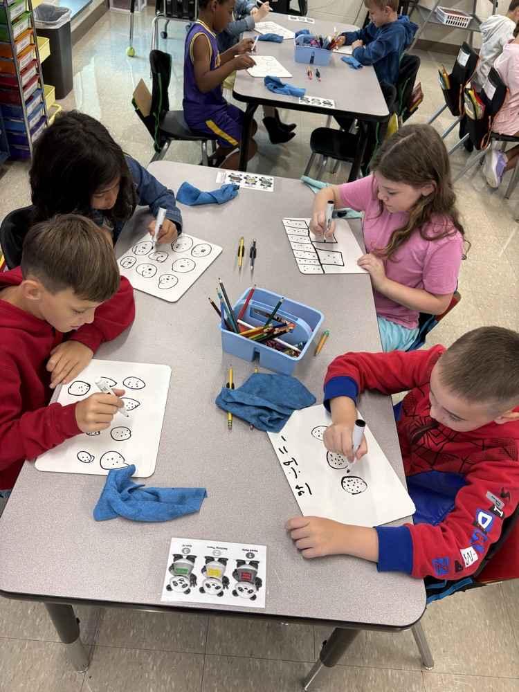 Students working on multiplication.