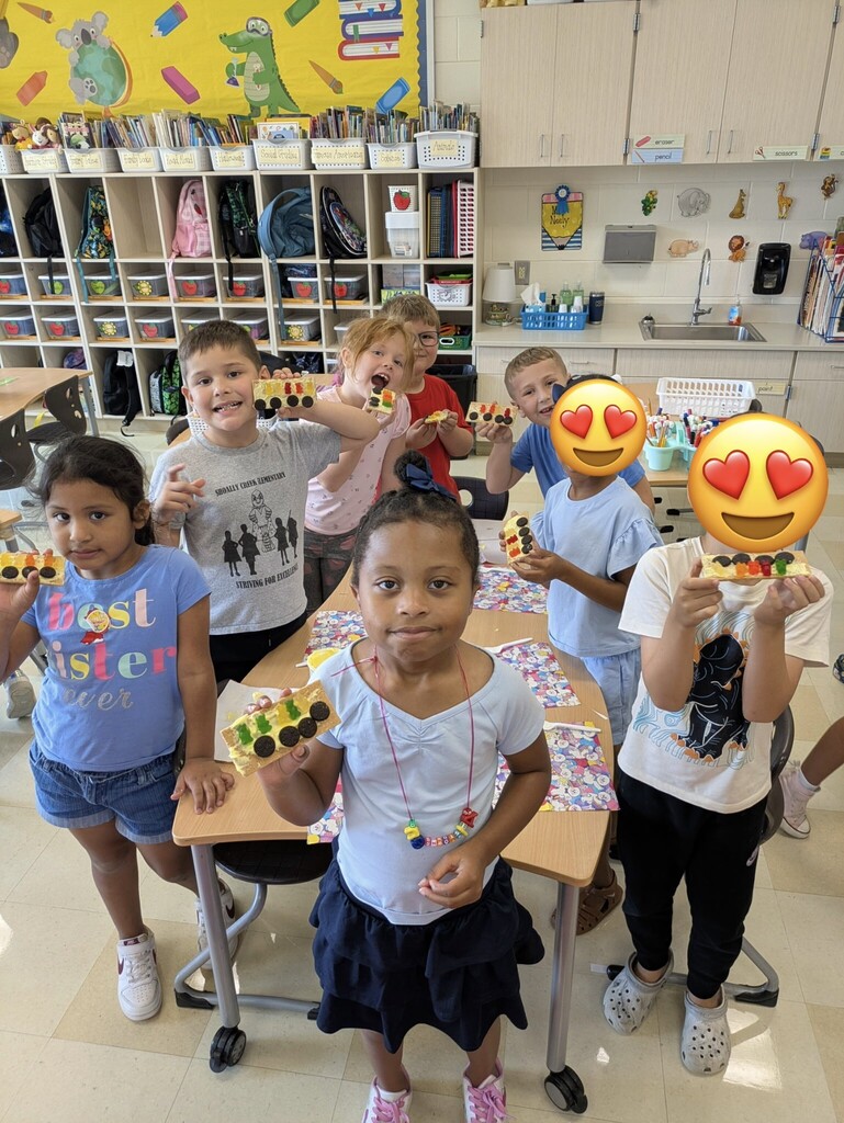First grade making yummy school buses! 