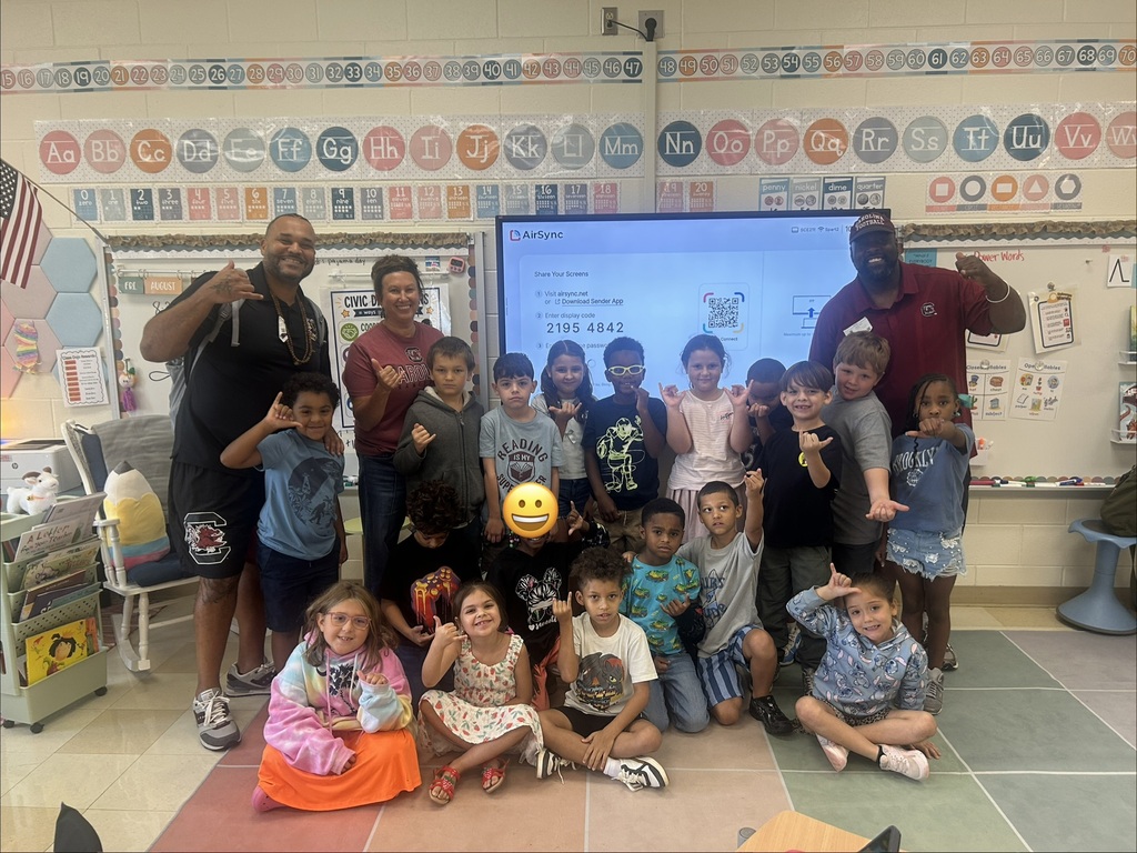 Visitors from pep rally visit classrooms! 