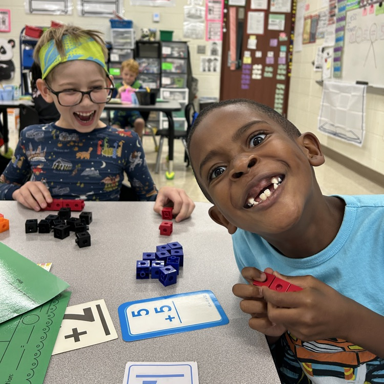 boys with math manipulative