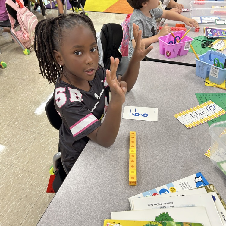 girl working in subtraction 