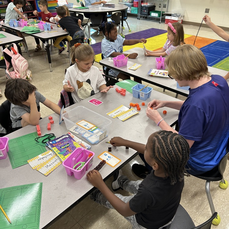 students working with Brandon