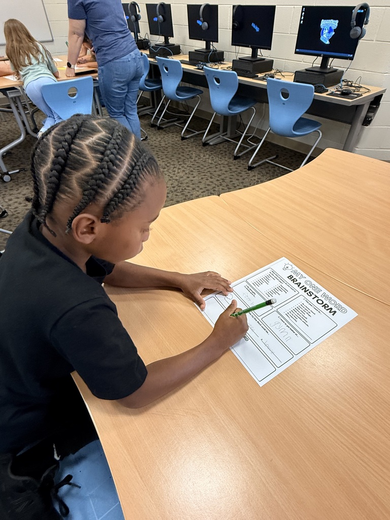 Students write one word for the year! 