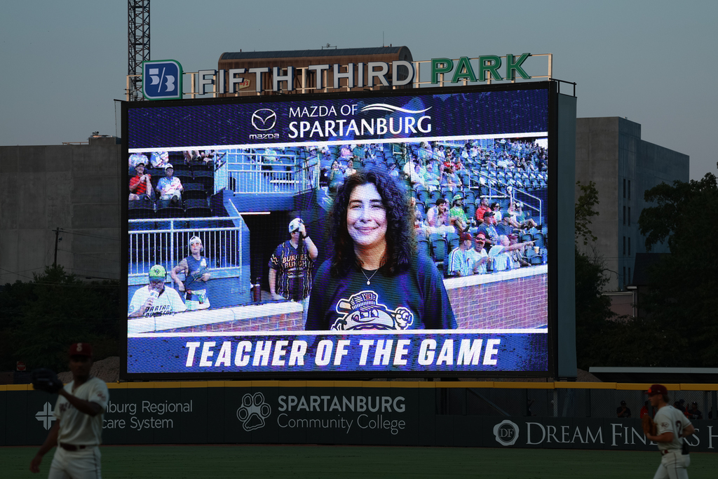 Hendrix Elementary School Teacher Alex Hurwitz Honored at the Spartanburgers Game