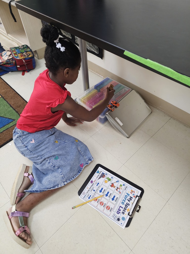 Students do space activity. 
