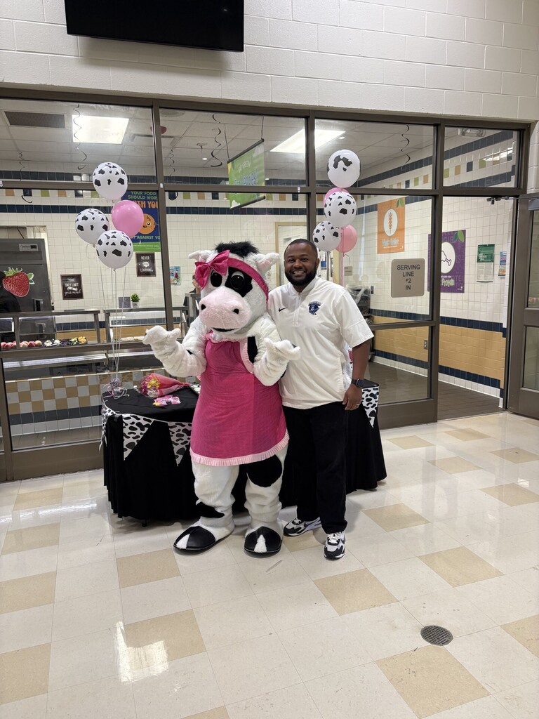 Molly the Cow and Mr. Rhode promote healthy choices for our students! 