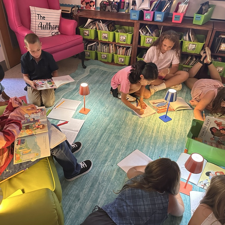 students during writer’s workshop 
