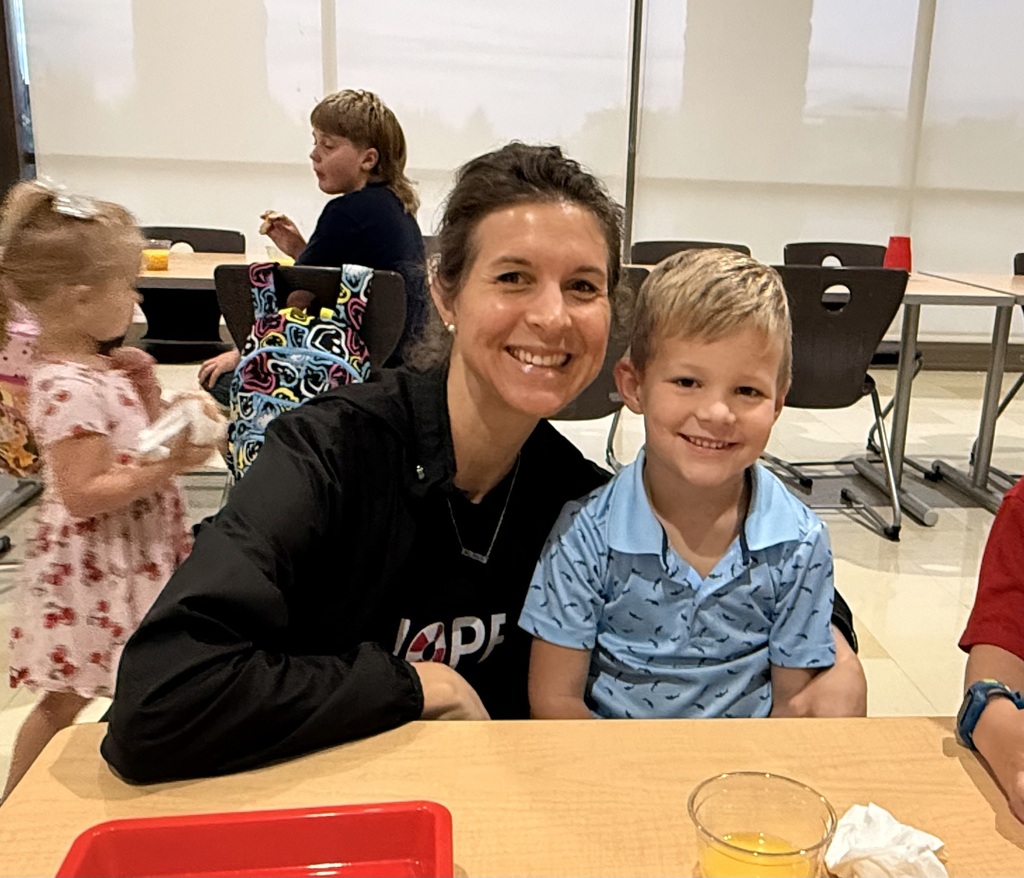 Kindergarten students at the Blue Jay breakfast! 