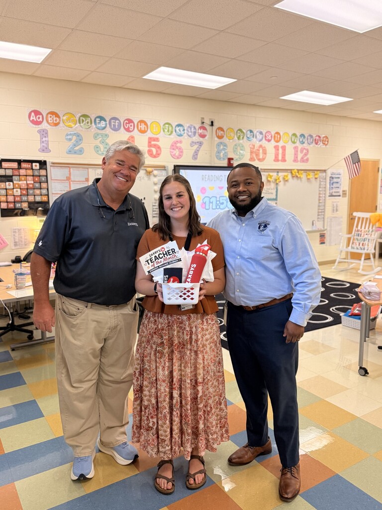 Mrs. Woodham was recognized as Zaxby's Teacher of the Month! 