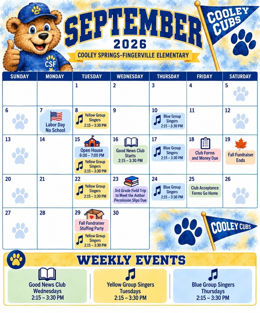 NEW CSF September Calendar