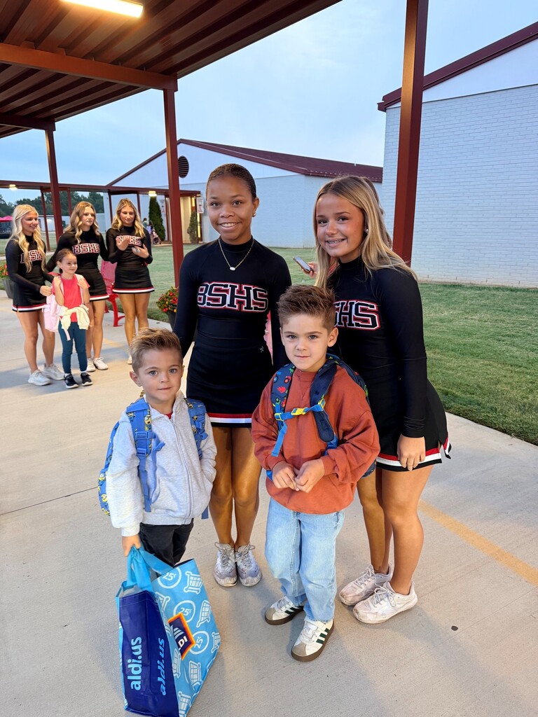 Cheerleaders from Boiling Springs High School Greet Sugar Ridge Elementary Students