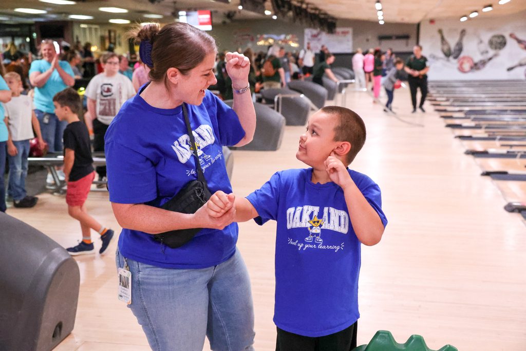 Oakland Elementary Students Taking Part in the Special Olympics Bowling Event